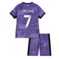 Fotbalové Dres Liverpool Luis Diaz #7 Dětské Alternativní 2023-24 Krátký Rukáv (+ trenýrky)
